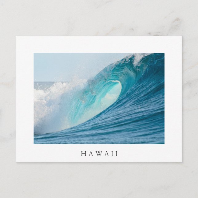 Wellenreiten, Hawaii, weiße Postkarte (Vorderseite)