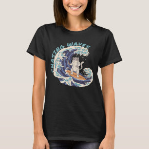 Wellenreiten Surfen Katze Cool Surfer Beach T-Shirt