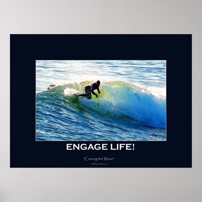 Wellenreiter Surfen Motivierend Kunst Poster (Vorne)