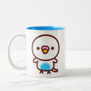 Wellensittich / Himmelblauer rezessiver Schecke Zweifarbige Tasse