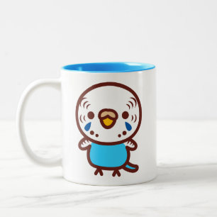 Wellensittich / Normal himmelblau weiblich Zweifarbige Tasse
