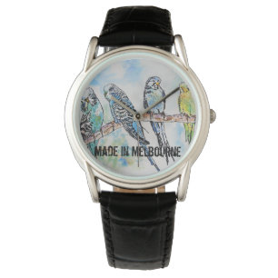 Wellensittich Sittich Vogel Hergestellt in Melbour Armbanduhr