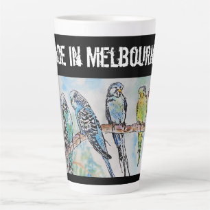 Wellensittich Sittich Vogel Hergestellt in Melbour Milchtasse