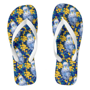 Wellensittich- und Wattle-Muster Flip Flops