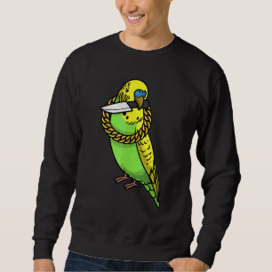 Wellensittichpapagei Budgerigar Vogel mit Messer Sweatshirt