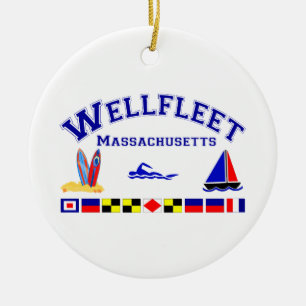 Wellfleet MA Signal-Flaggen Keramikornament