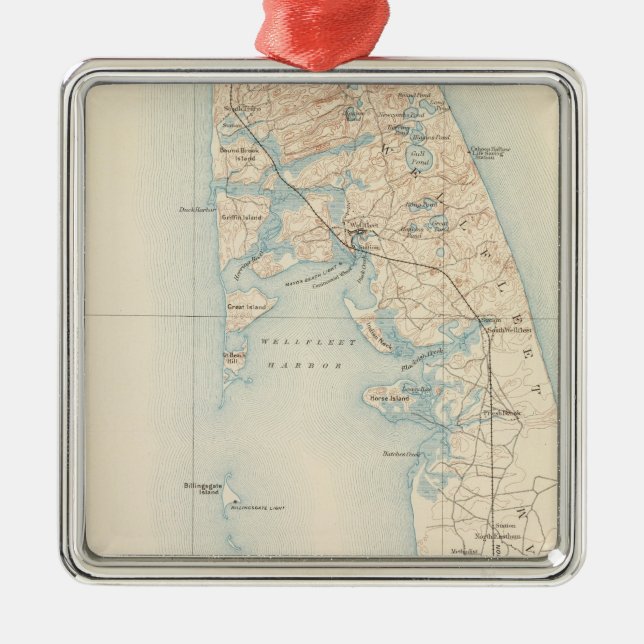 Wellfleet, Massachusetts Silbernes Ornament (Vorne)