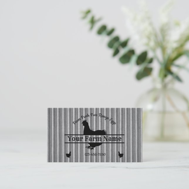 Wellgepökeltes Hühnersplit Monogram Eier Visitenkarte (Stehend Vorderseite)