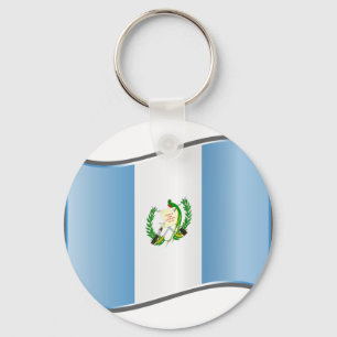 Wellige Flagge Guatemalas Schlüsselanhänger