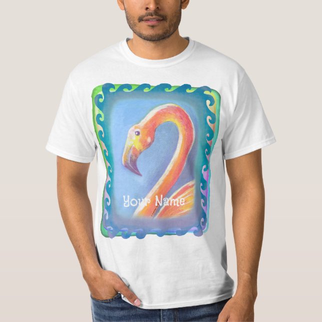 Wellige Flamingo T-Shirt (Vorderseite)