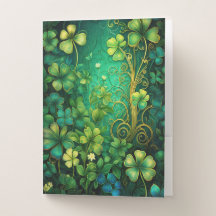 WELLIGE GRÜNE IRISCHE SHAMROCKS