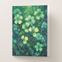 WELLIGE GRÜNE IRISCHE SHAMROCKS