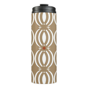 Wellige Linien im geometrischen Vintage-Design Thermosbecher