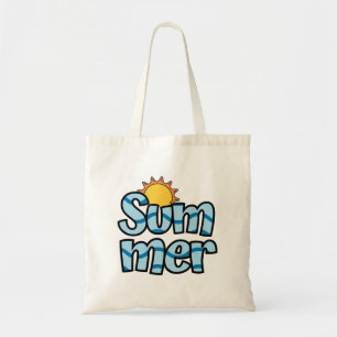 Wellige Sommer-Typografie tropisch Tragetasche