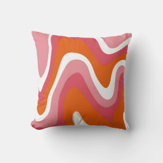Wellige und Groovy Pink und Orange Kissen