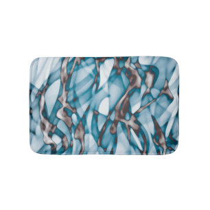 Welliges blaues Gold Abstract Art  Badematte