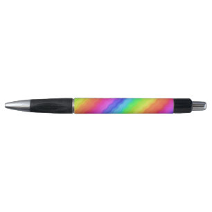 Welliges diagonales buntes Regenbogen-Design Kugelschreiber