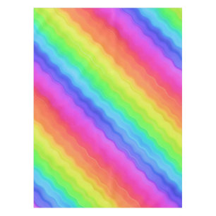 Welliges diagonales buntes Regenbogen-Design Tischdecke