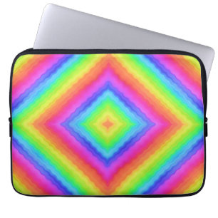 Welliges farbenfrohes quadratisches psychedelische laptopschutzhülle