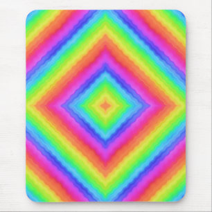 Welliges farbenfrohes quadratisches psychedelische mousepad