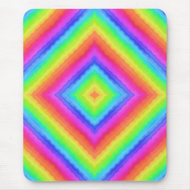 Welliges farbenfrohes quadratisches psychedelische mousepad (Vorne)