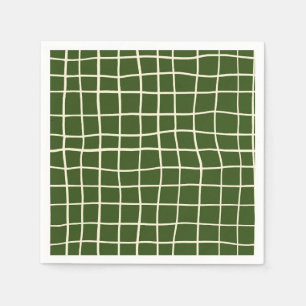 Welliges Gittermuster Dunkelgrün Halloween Serviette