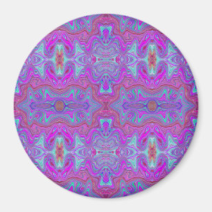 Welliges Magenta- und Blaues Trippy-Marmorierungsm Magnet