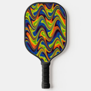 Welliges mehrfarbiges Abstract Pickleball Schläger