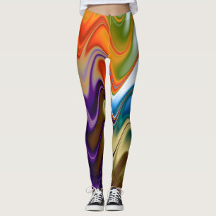 Welliges mehrfarbiges Abstrakt Leggings