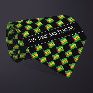 Welliges Sao Tome und Principe-Flaggenmuster Krawatte