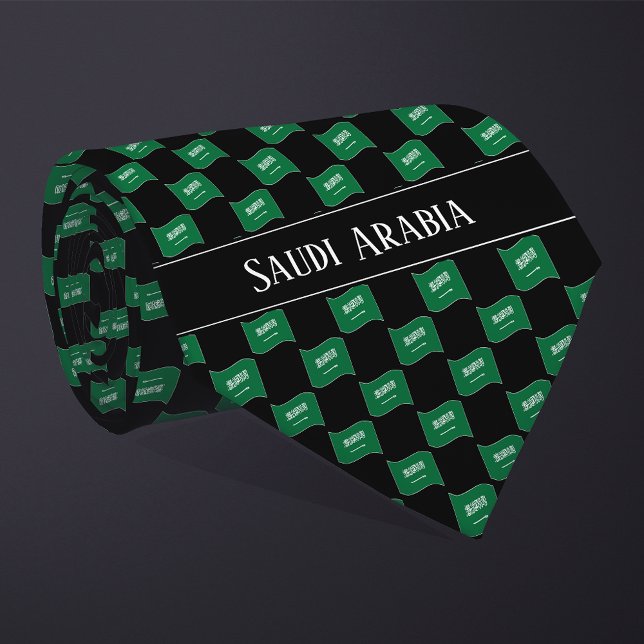 Welliges Saudi-Arabien-Flaggenmuster  Krawatte (Von Creator hochgeladen)