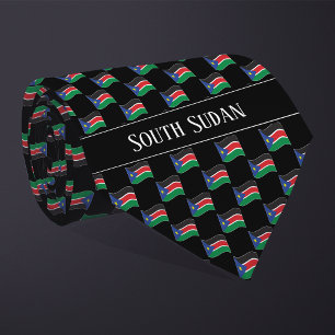 Welliges Süd-Sudan-Flaggenmuster Krawatte