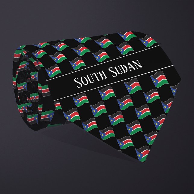 Welliges Süd-Sudan-Flaggenmuster  Krawatte (Von Creator hochgeladen)