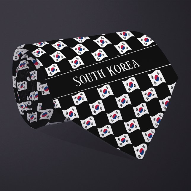 Welliges Südkorea-Flaggenmuster  Krawatte (Von Creator hochgeladen)