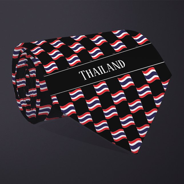 Welliges Thailand-Flaggenmuster  Krawatte (Von Creator hochgeladen)
