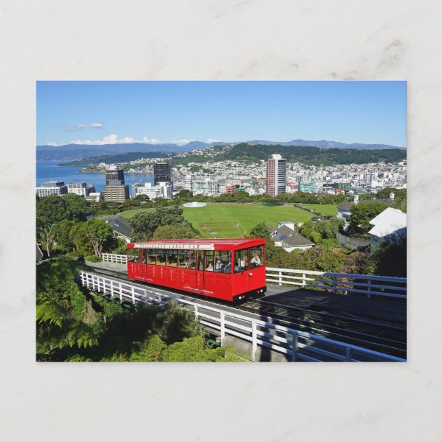 Wellington Cable Car, Neuseeland Postkarte (Vorderseite)