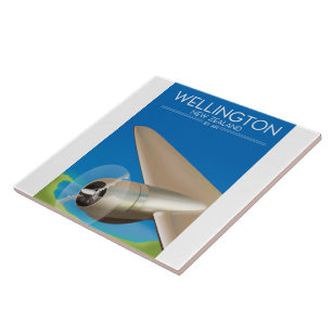 Wellington Neuseeland Flugposter Fliese