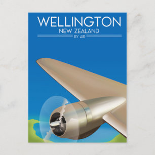 Wellington Neuseeland Flugposter Postkarte