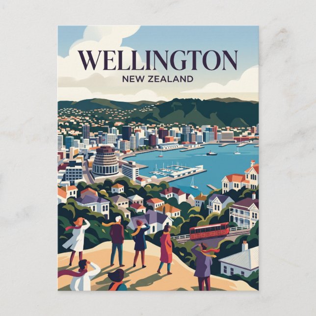 Wellington Neuseeland Postkarte (Vorderseite)