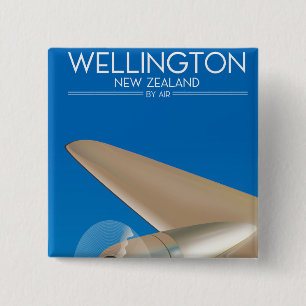 Wellington New Zealand Air Poster Button