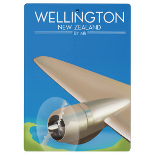 Wellington New Zealand Air Poster Klemmbrett