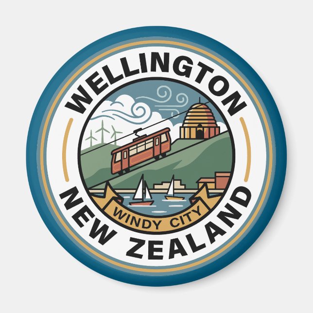 Wellington New Zealand Magnet (Vorne)