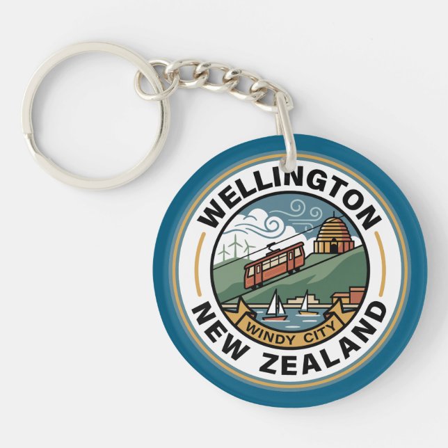 Wellington New Zealand Schlüsselanhänger (Vorderseite)