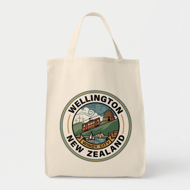 Wellington New Zealand Tragetasche (Vorne)