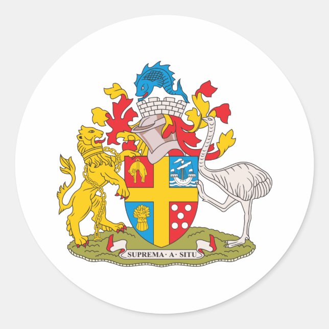 Wellington-Wappen Runder Aufkleber (Vorderseite)
