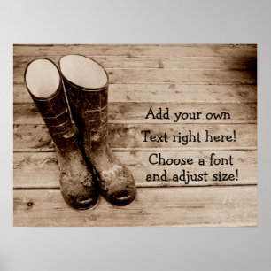 Wellingtons oder Wellies Gumboots oder Gummies? Poster
