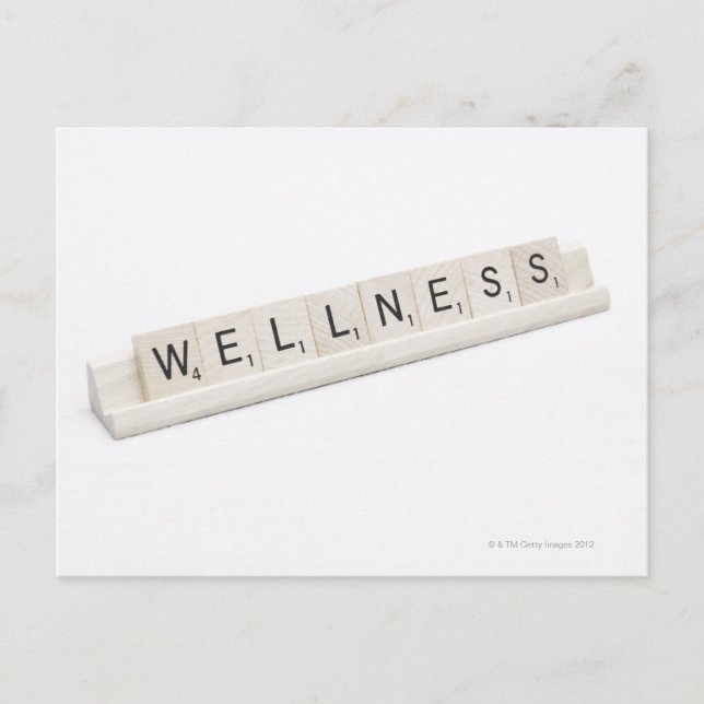 Wellness auf einem Brettspiel geschrieben. Postkarte (Vorderseite)