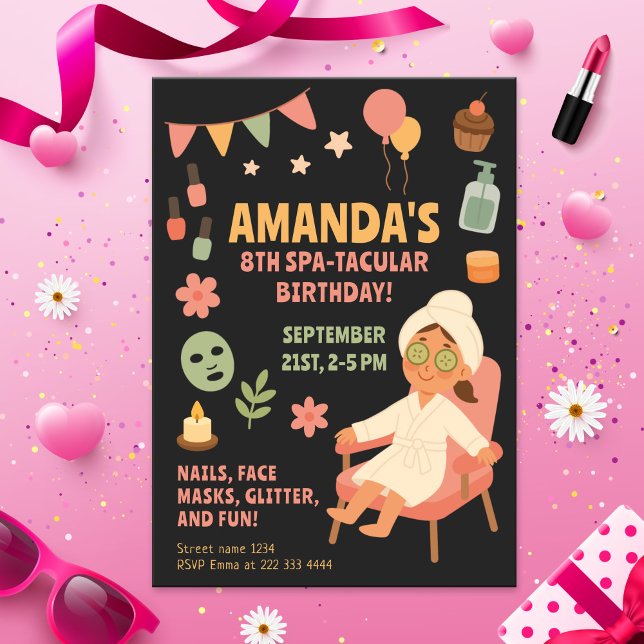 Wellness-Center-Akkuläres Kindergeburtstag-Party Einladung (Von Creator hochgeladen)