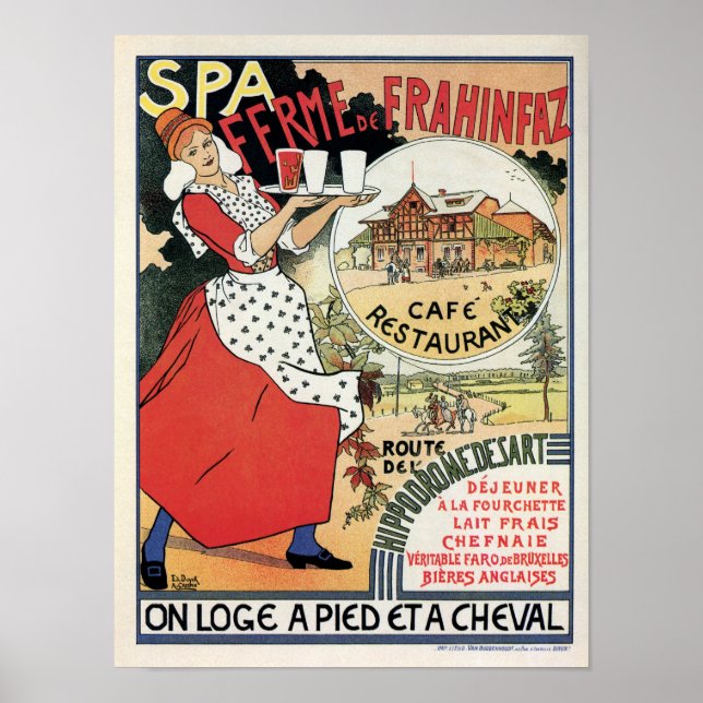 Wellness-Center Belgium 1894 Café Restaurant Frahi Poster (Vorne)