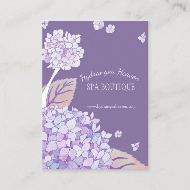 Wellness-Center-Bestellungskarte von Lush Hydrange Terminkarte (Vorderseite)